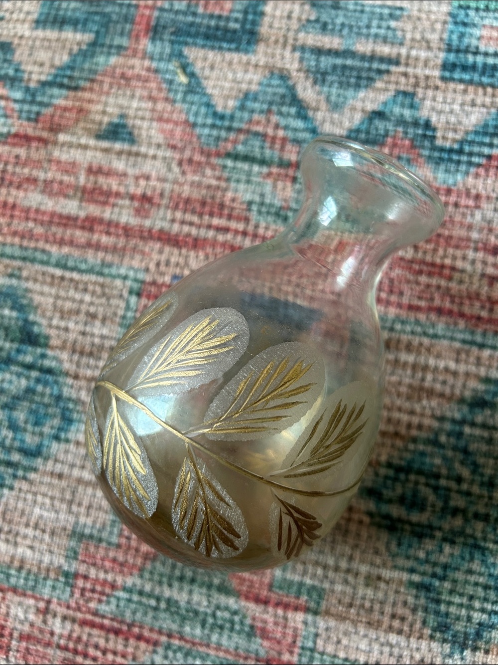 Terrain etched bud vase
